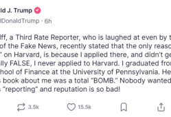 “死磕”哈佛只因曾被拒入学？特朗普回应：本人毕业于沃顿商学院